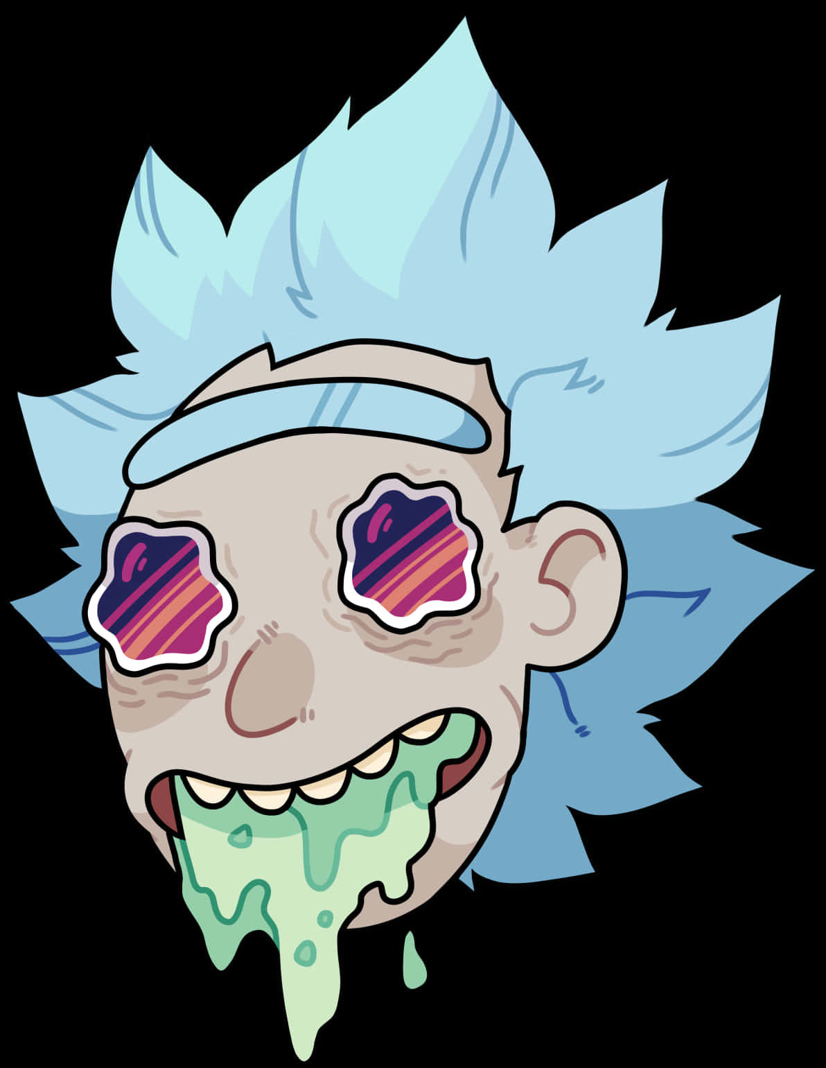 Rick Sanchez Portal Goggles Illustration PNG with transparent background