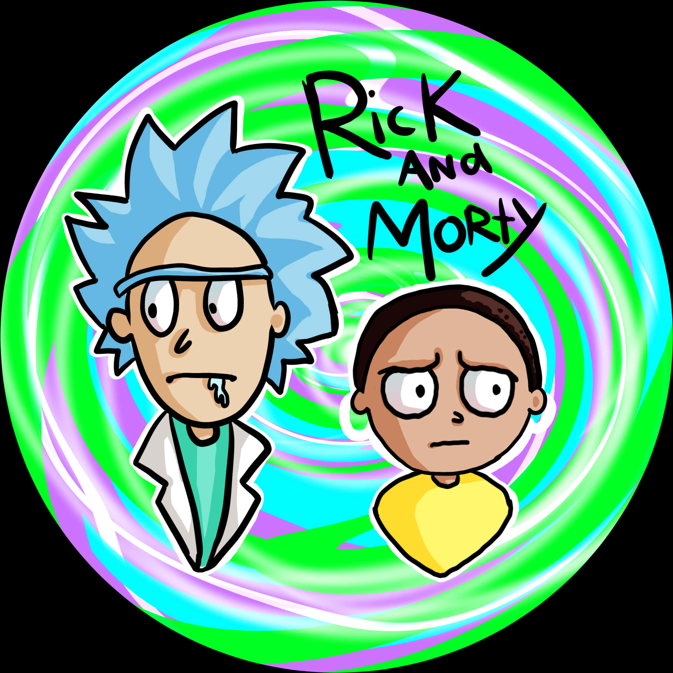 Rickand Morty Animated Characters PNG with transparent background