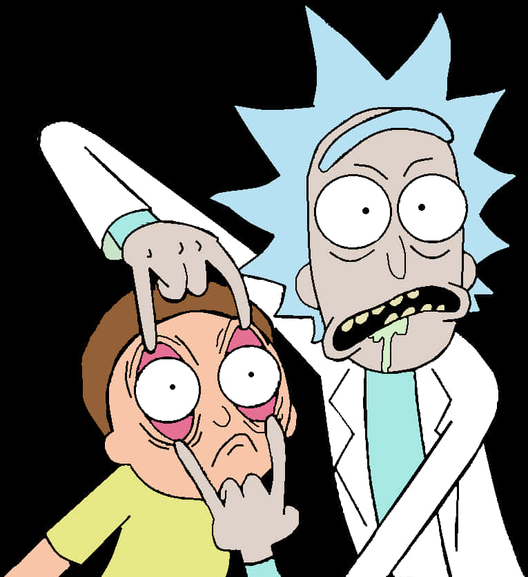 Rickand Morty Panic Expression PNG with transparent background