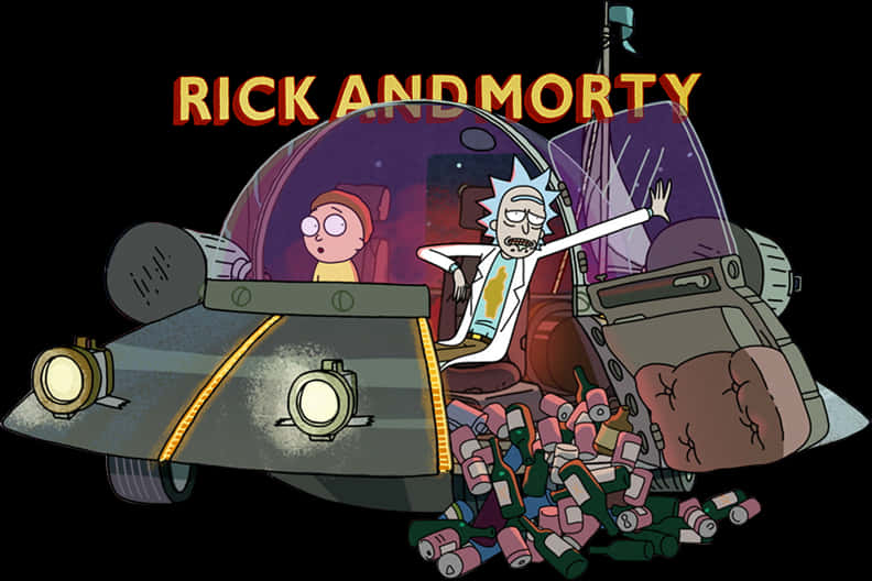 Rickand Morty Spaceship Adventure PNG with transparent background