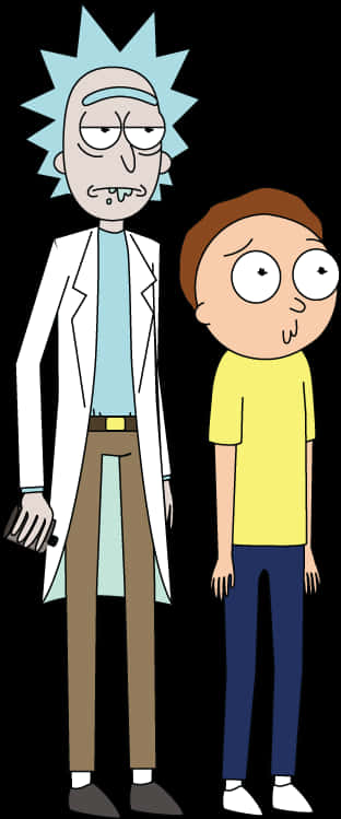 Rickand Morty Standing Together PNG with transparent background