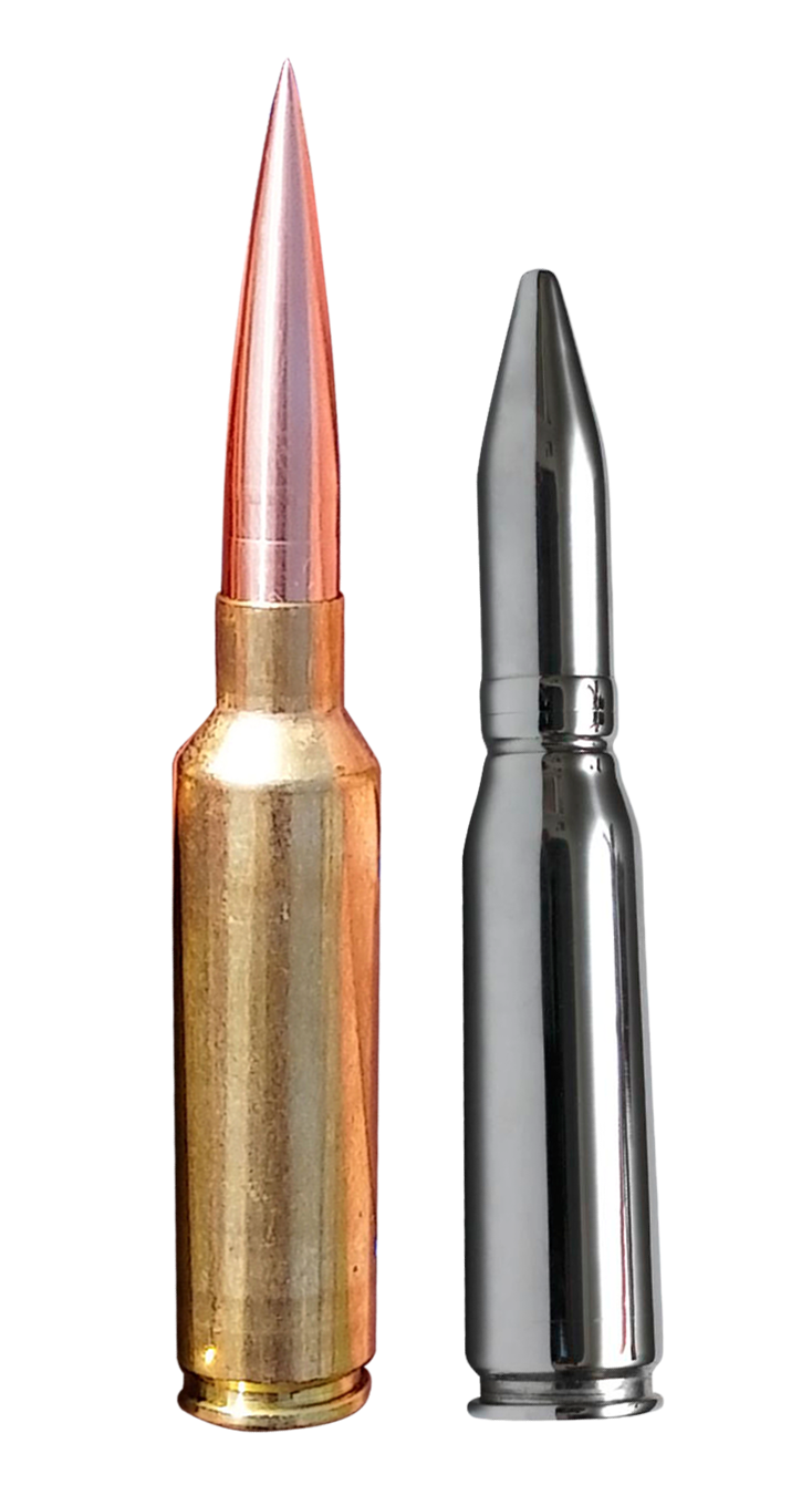 Rifle Ammunition Comparison PNG with transparent background