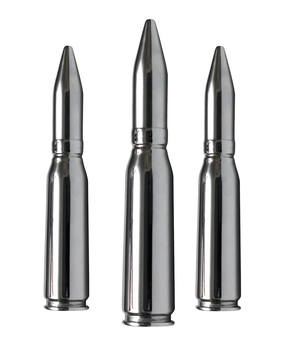 Rifle Ammunition Three Rounds PNG with transparent background