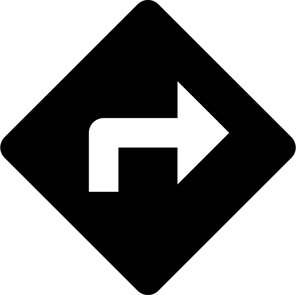 Right Turn Arrow Sign PNG with transparent background