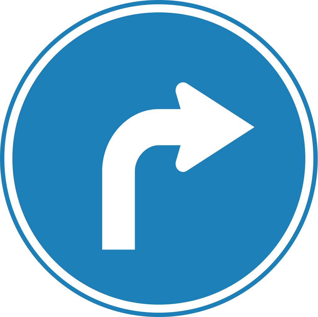 Turn Right Traffic Sign, HD Png Download PNG with transparent background