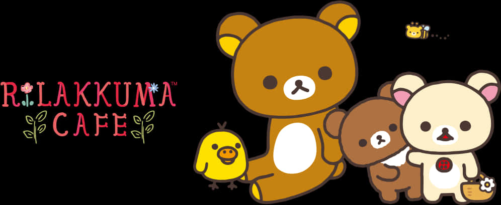 Rilakkuma Cafe Characters Banner PNG with transparent background