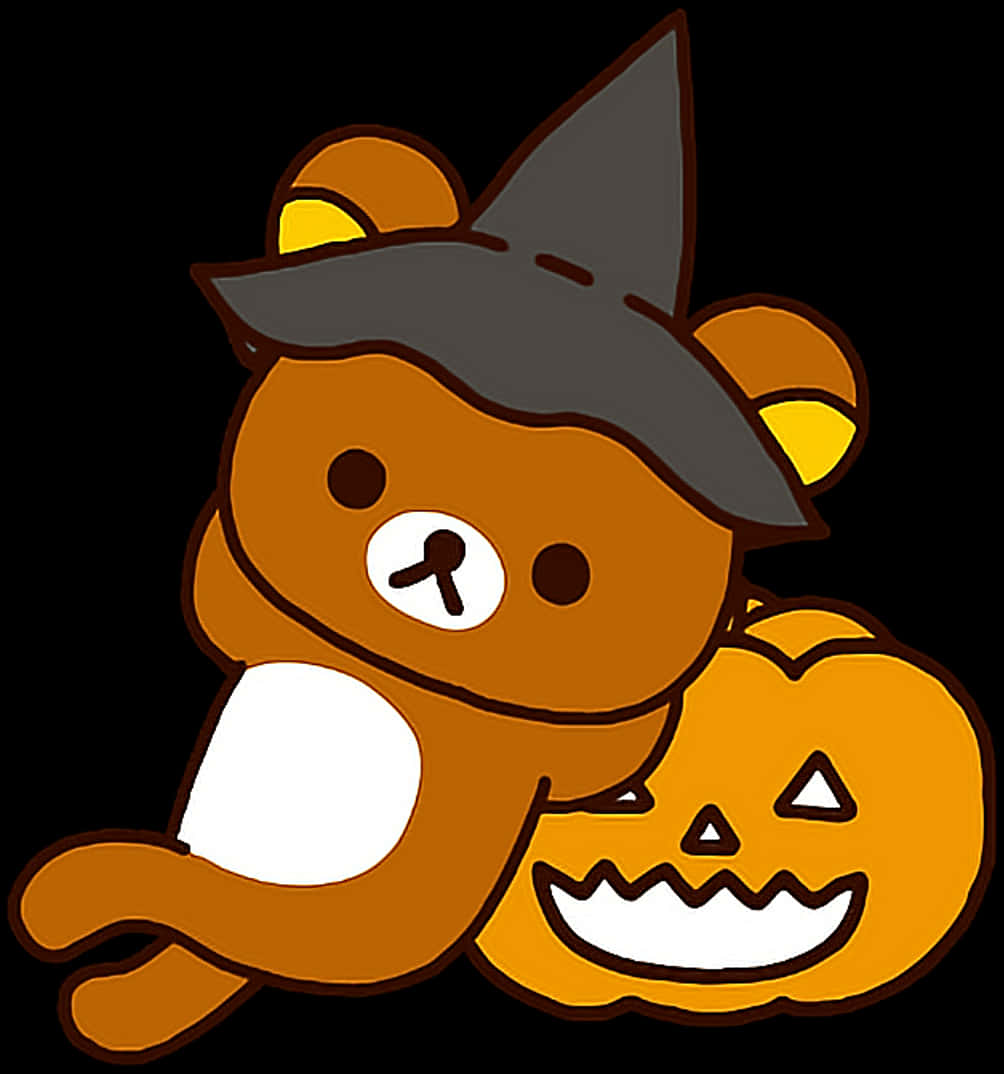 Rilakkuma Halloween Costume Pumpkin PNG with transparent background