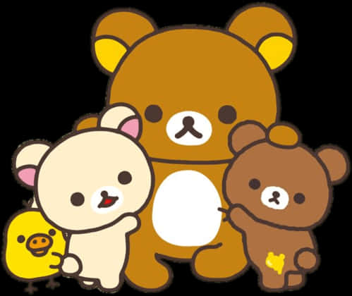 Rilakkumaand Friends Cartoon PNG with transparent background