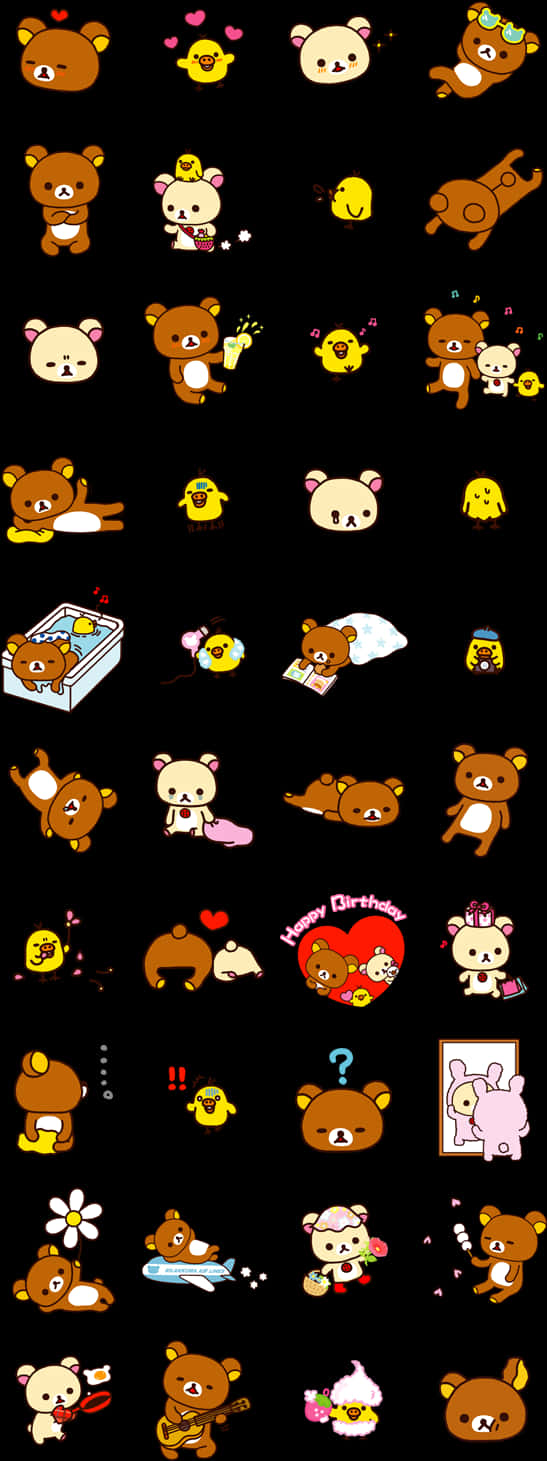 Rilakkumaand Friends Cute Icons PNG with transparent background