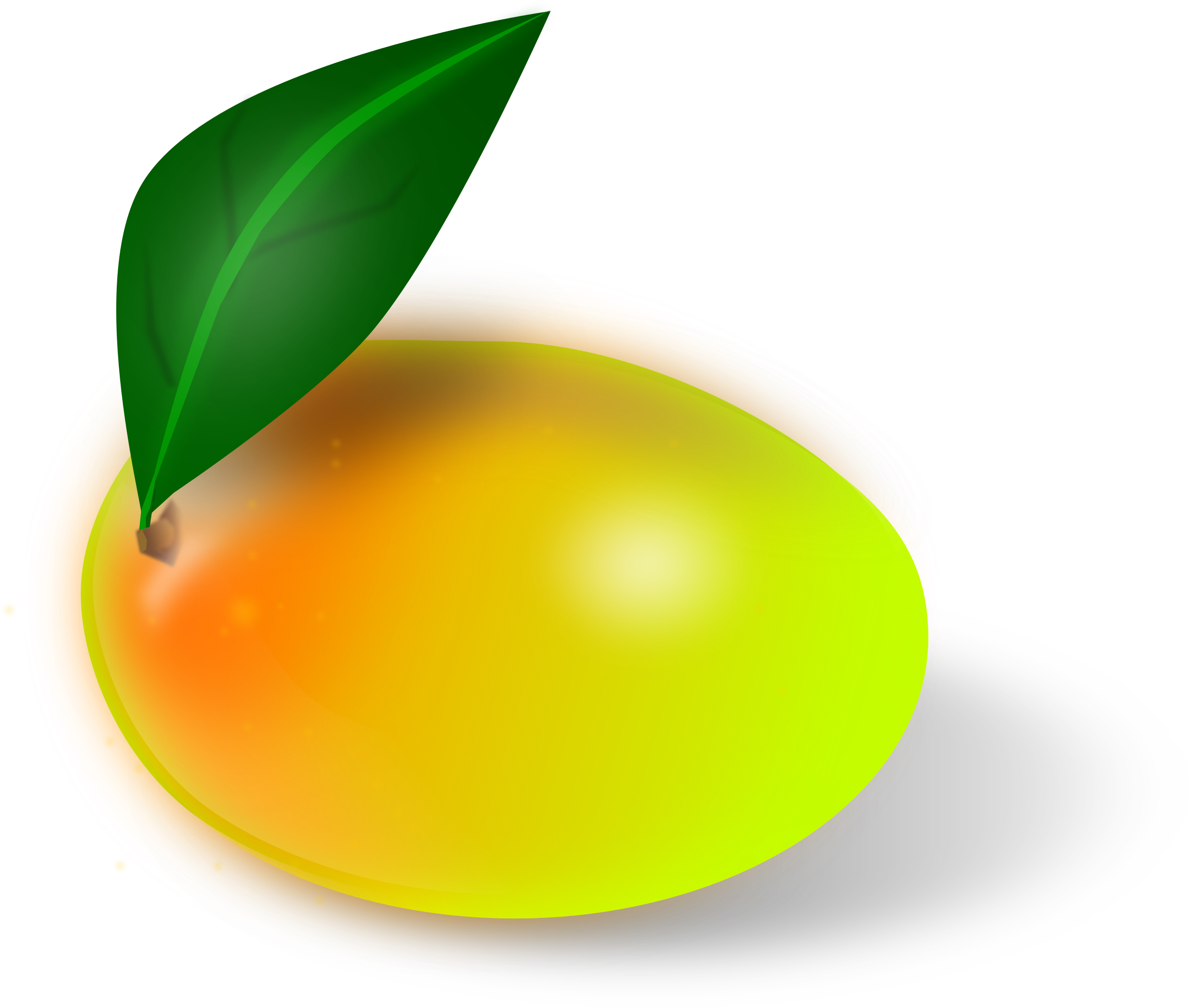 Ripe Mango With Leaf PNG image with a transparent background, free high-resolution download