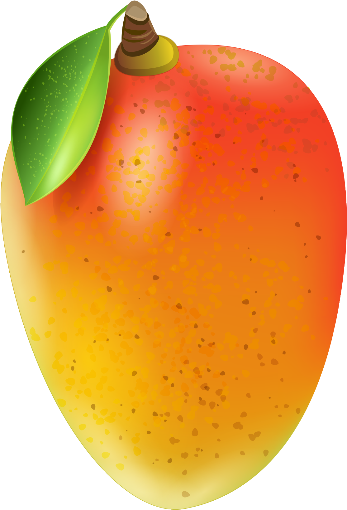 Ripe Mango With Leaf PNG with transparent background