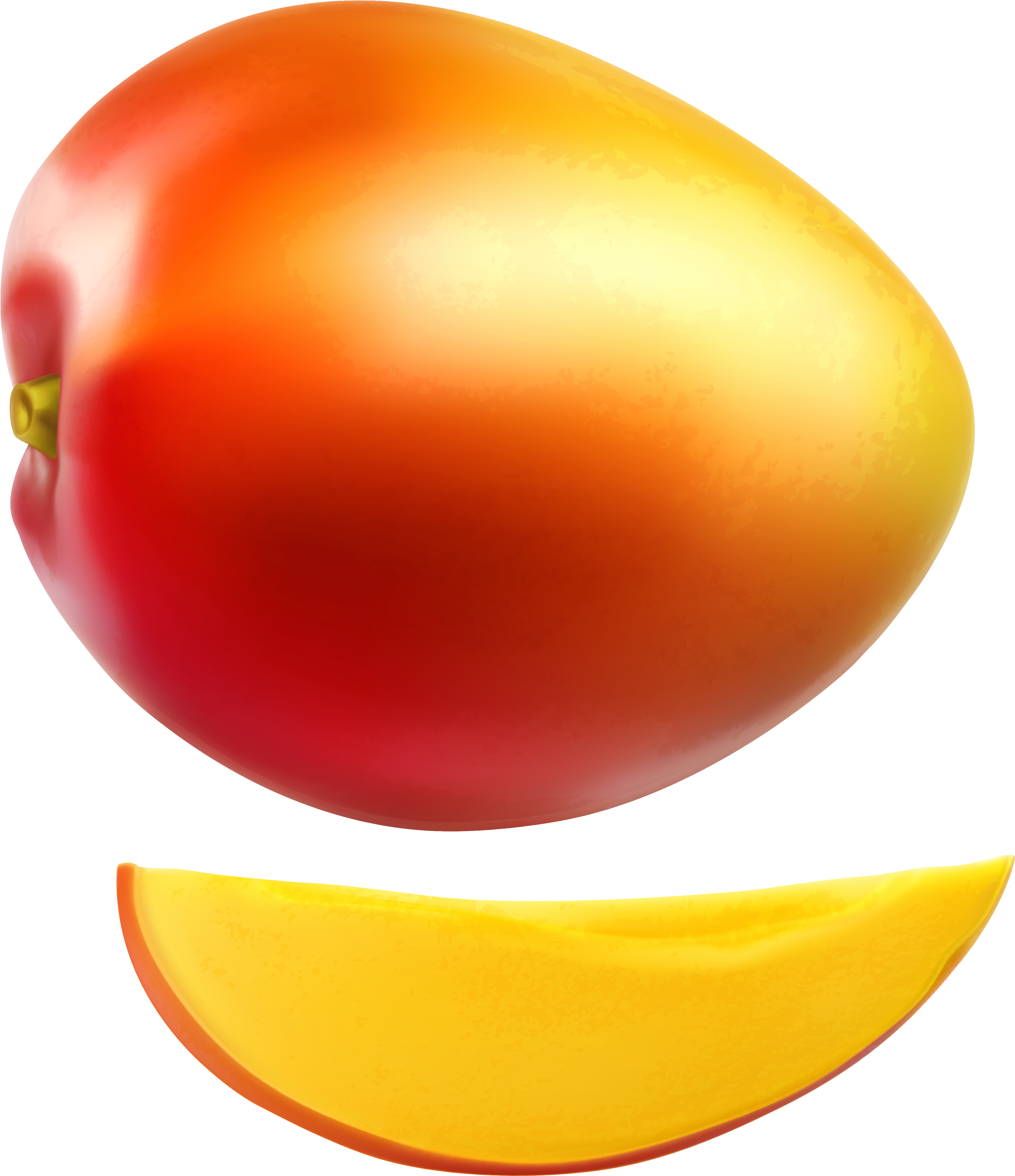 Ripe Mangoand Slice.png PNG with transparent background