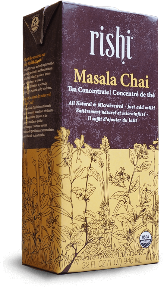 Rishi Masala Chai Tea Concentrate Package PNG with transparent background