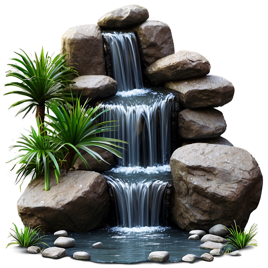 River Rock Waterfall Design Png 29