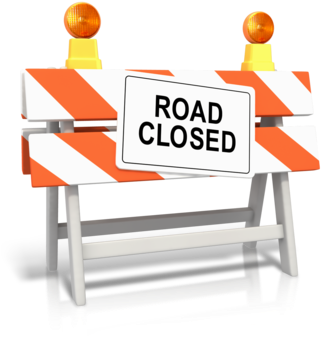 Road Closed Barrier Sign PNG image with a transparent background, free high-resolution download
