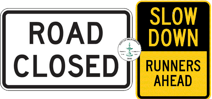 Road Closedand Runners Ahead Signs PNG image with a transparent background, free high-resolution download