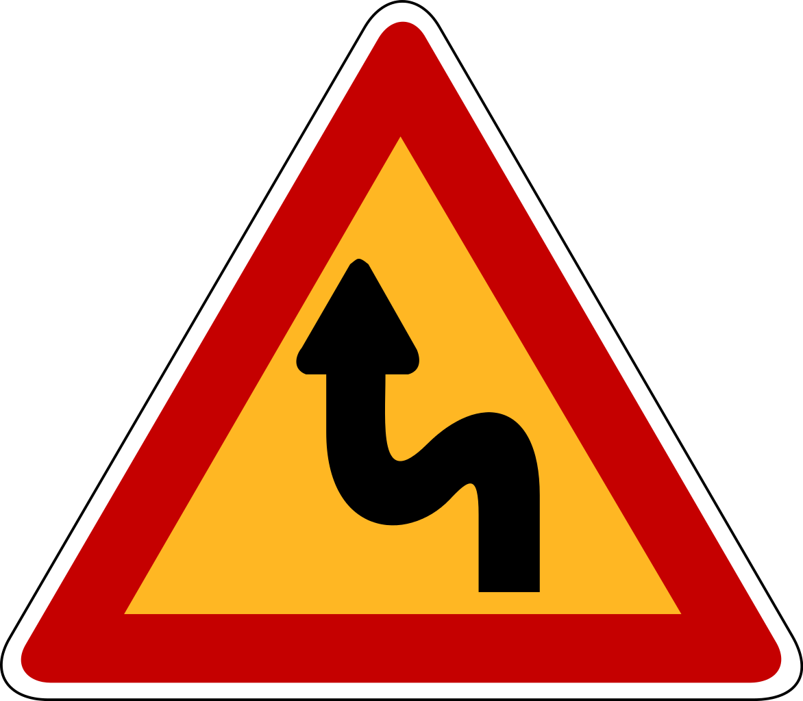 Road Curve Warning Sign