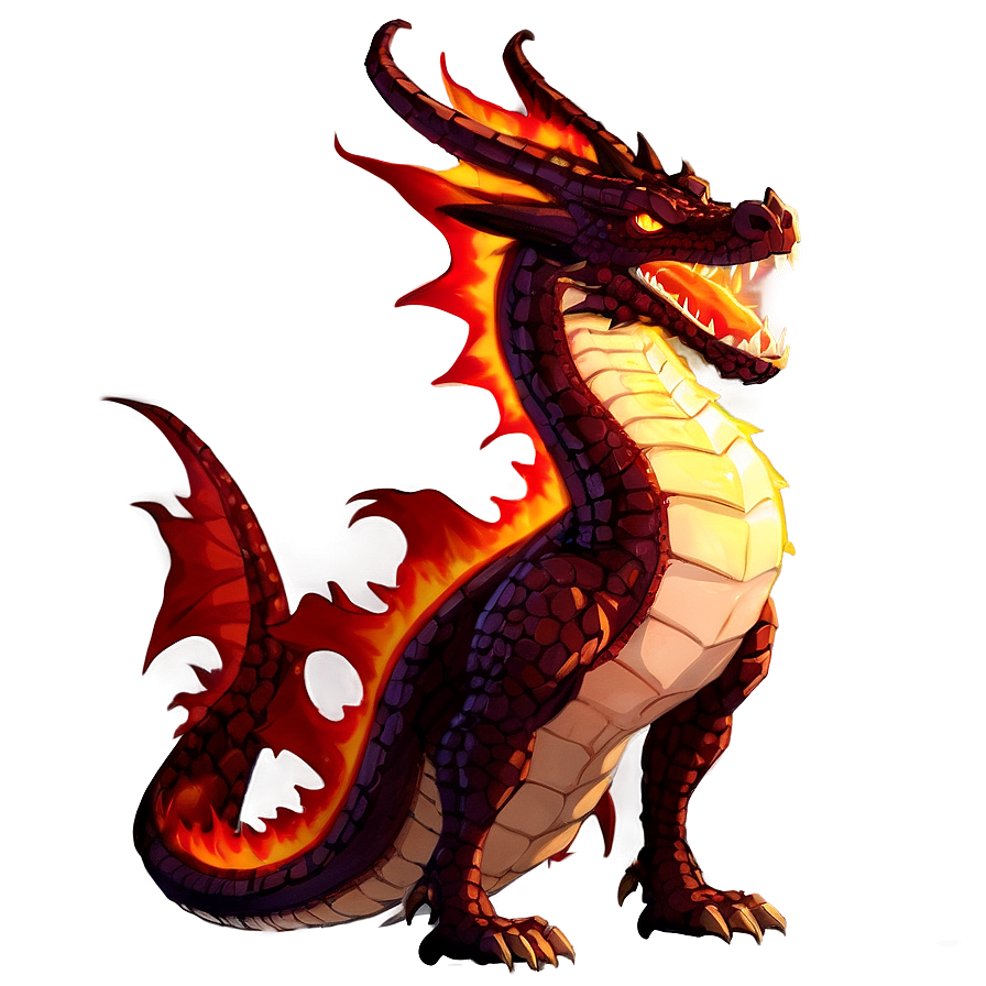 Roaring Anime Fire Dragon Png 76