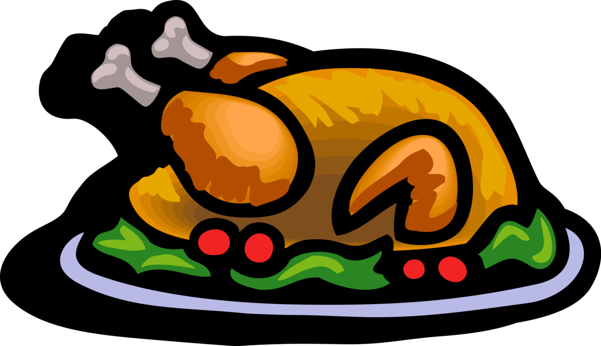 Vector Illustration Of Traditional Thanksgiving And - Thanksgiving Turkey Dinner Clipart, HD Png Download PNG with transparent background