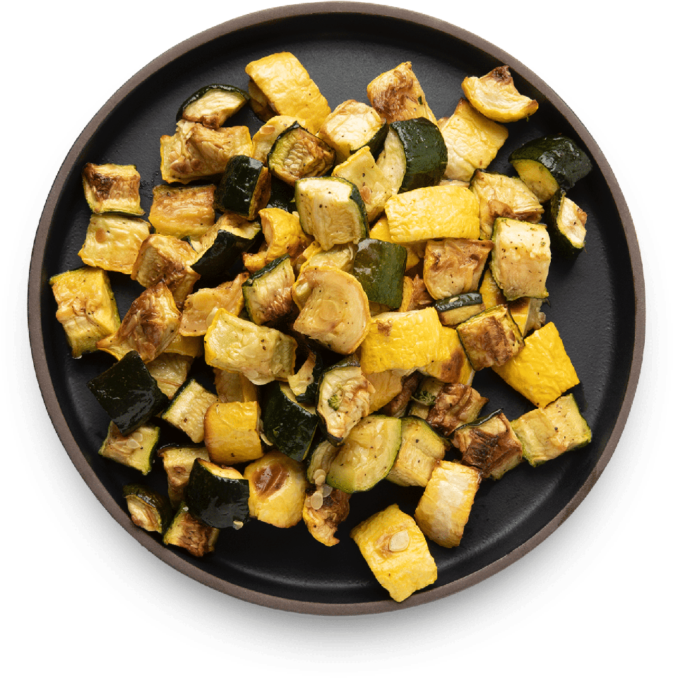 Roasted Zucchini Chunks Plate