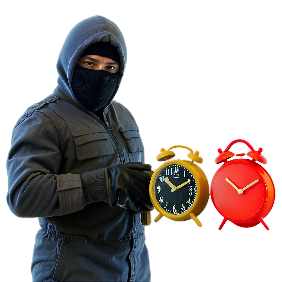 Robber With Alarm Clock Png Gkd