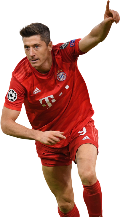 Robert Lewandowski Bayern Munich Action Shot PNG with transparent background