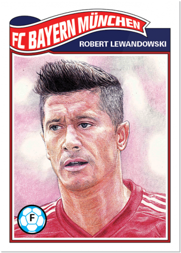 Robert Lewandowski Bayern Munich Card PNG with transparent background
