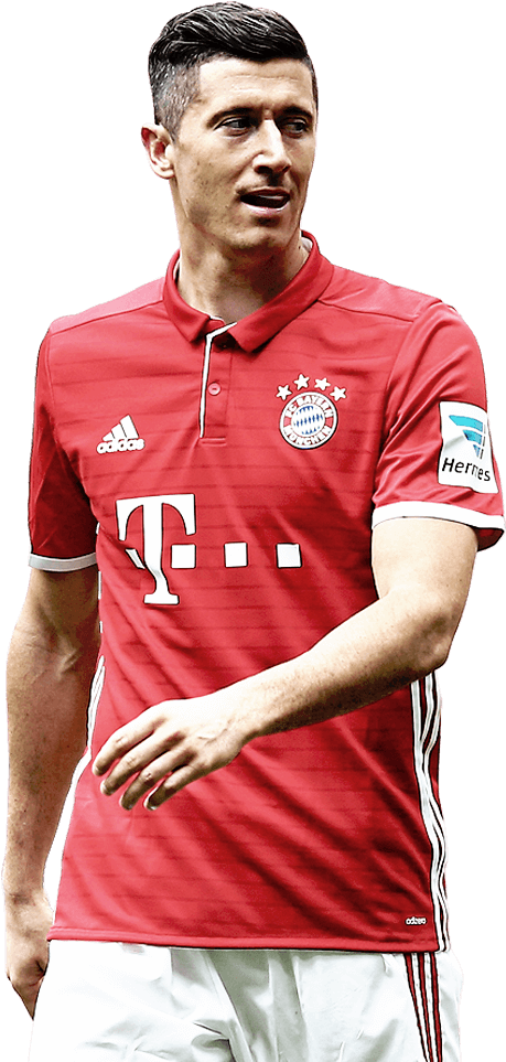 Robert Lewandowski Bayern Munich Kit PNG with transparent background