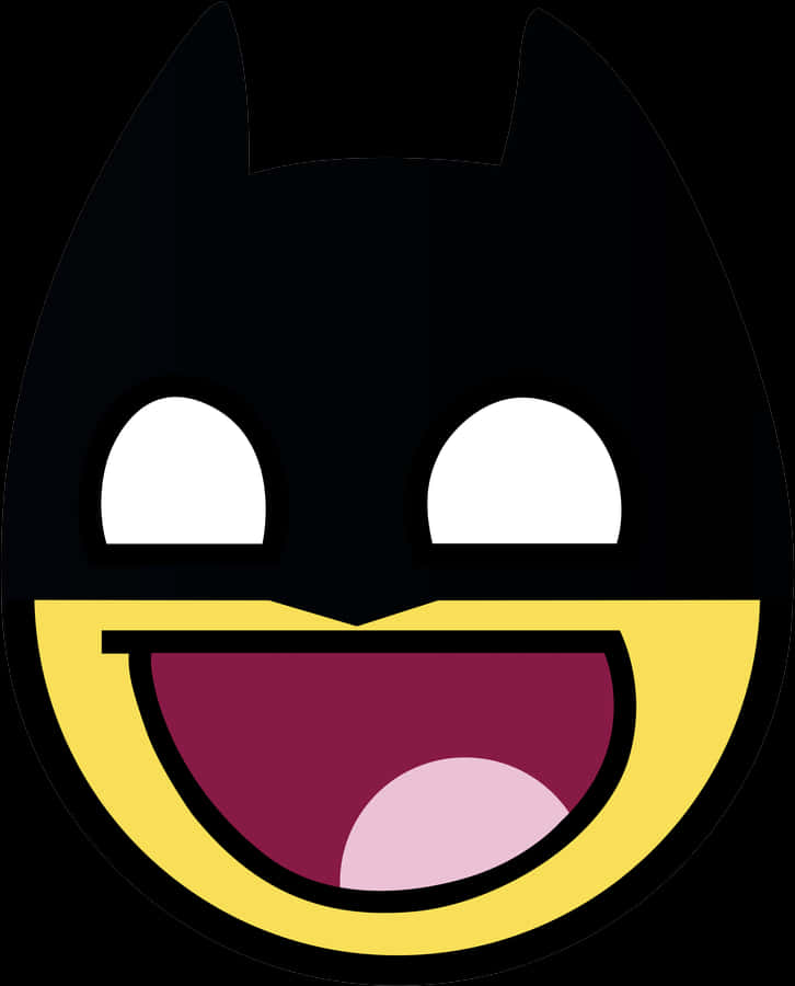 Roblox Batman Smile Face Graphic PNG image with a transparent background, free high-resolution download