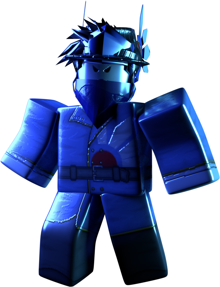 Roblox Blue Character Render PNG with transparent background