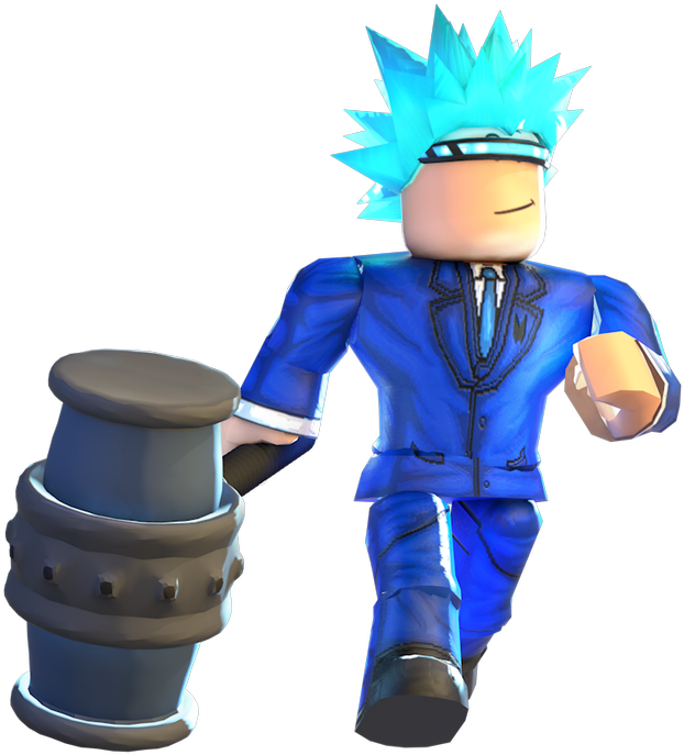 Roblox Character Blue Suit Spiky Hair