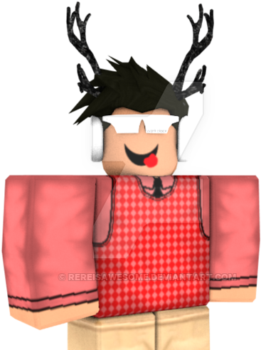 Roblox Characterwith Headphonesand Antlers PNG with transparent background