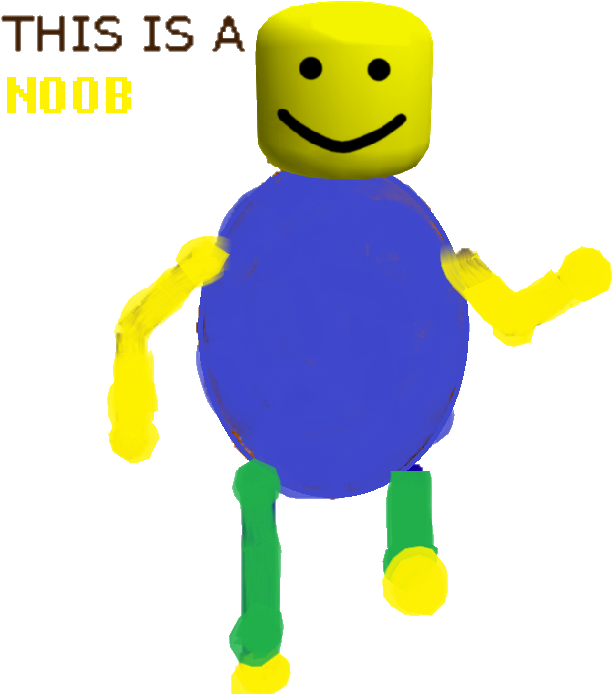 Roblox Noob Character Art PNG with transparent background