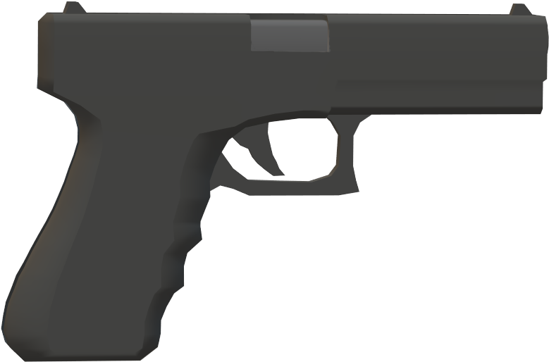 Roblox Styled Handgun Graphic PNG with transparent background