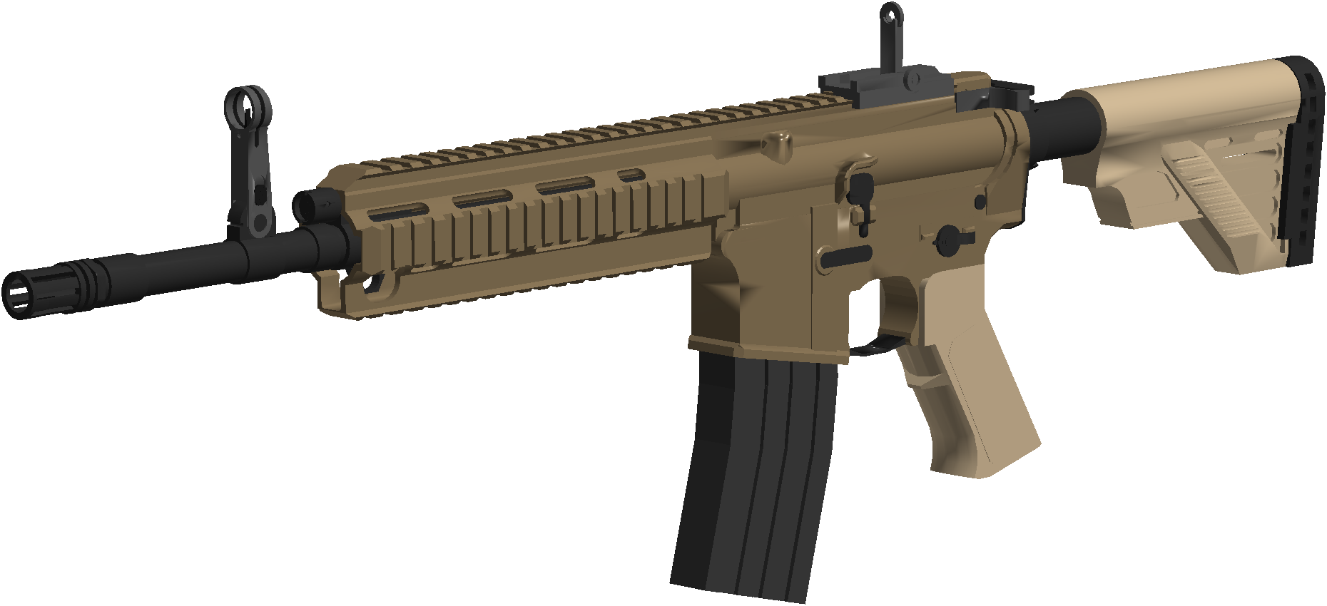 Roblox Styled Rifle3 D Model PNG with transparent background