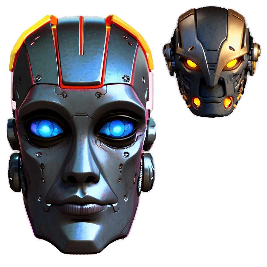 Robot Head Design PNG thd PNG image with a transparent background, free high-resolution download