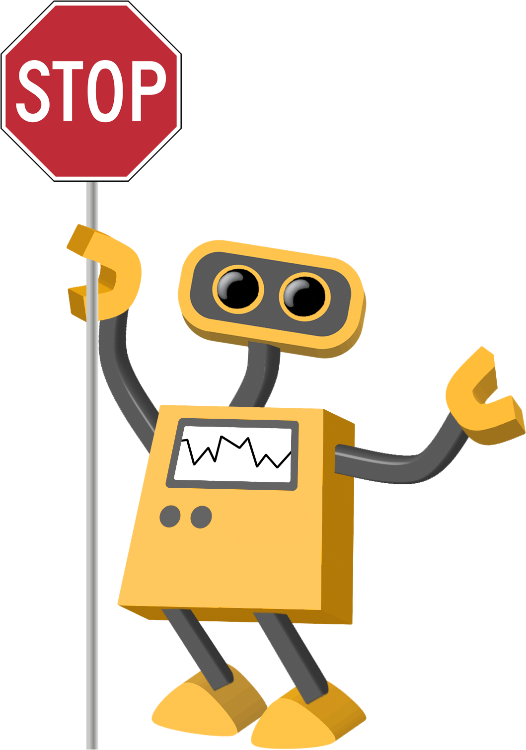 Robot Holding Stop Sign