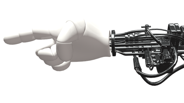 Robotic Hand Pointing Gesture PNG with transparent background