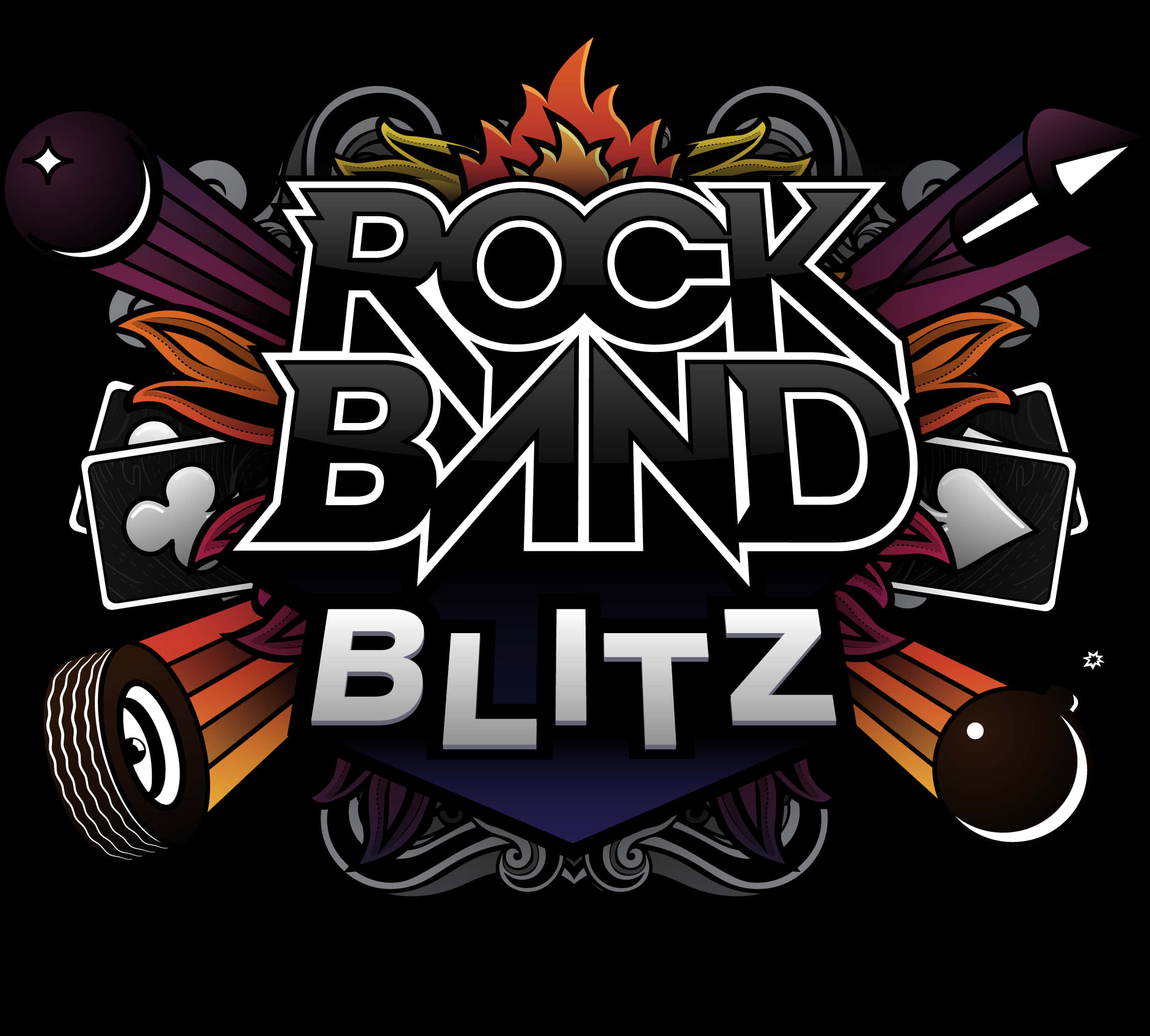 Rock Band Blitz Logo PNG with transparent background