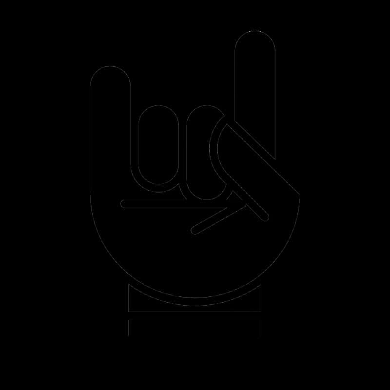 Rock Hand Sign Silhouette PNG with transparent background