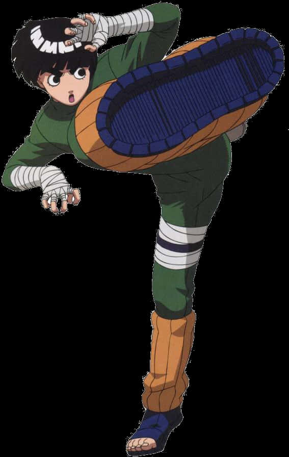 Rock Lee Action Pose PNG with transparent background