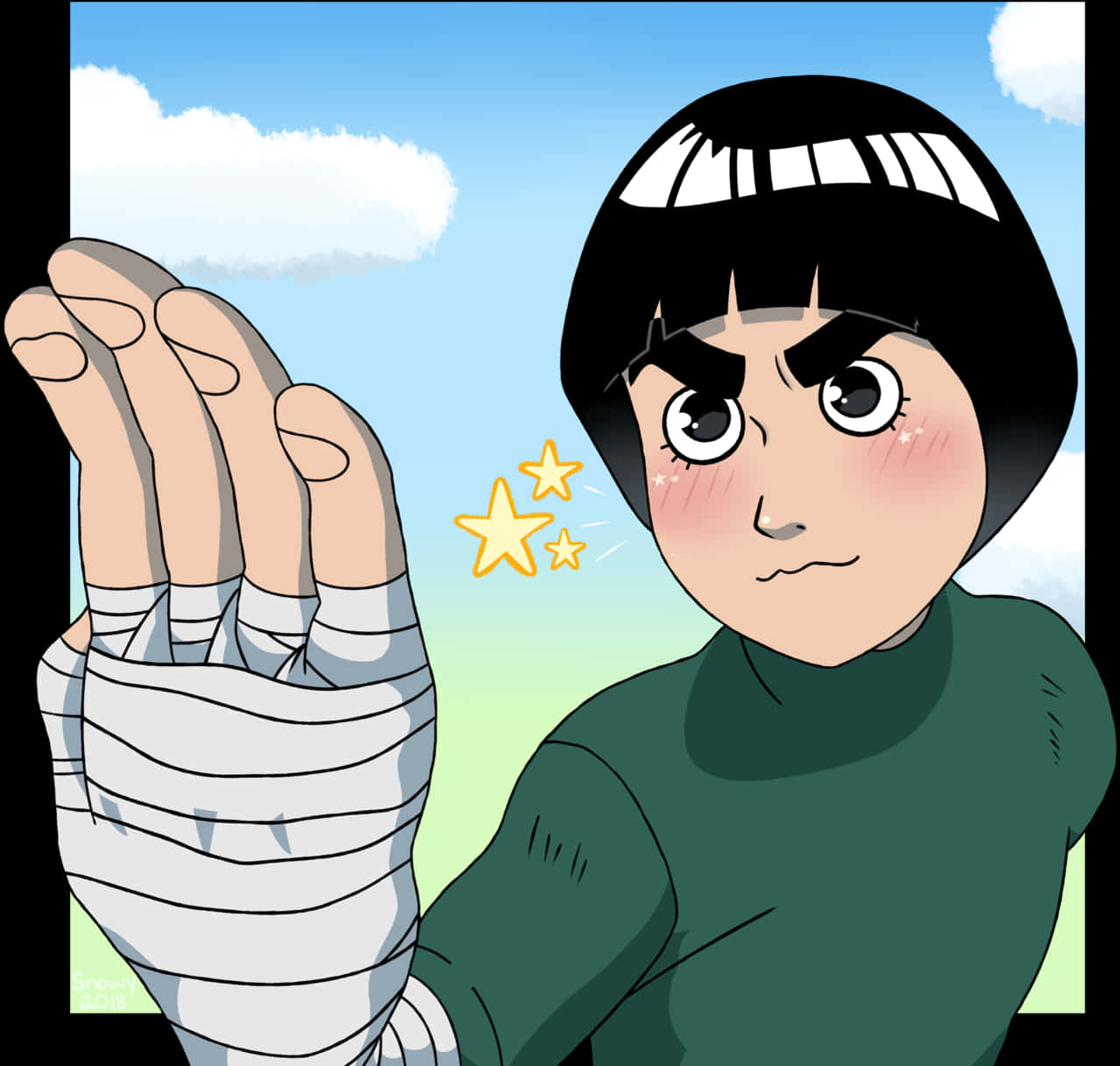 Rock Lee Anime Character Pose