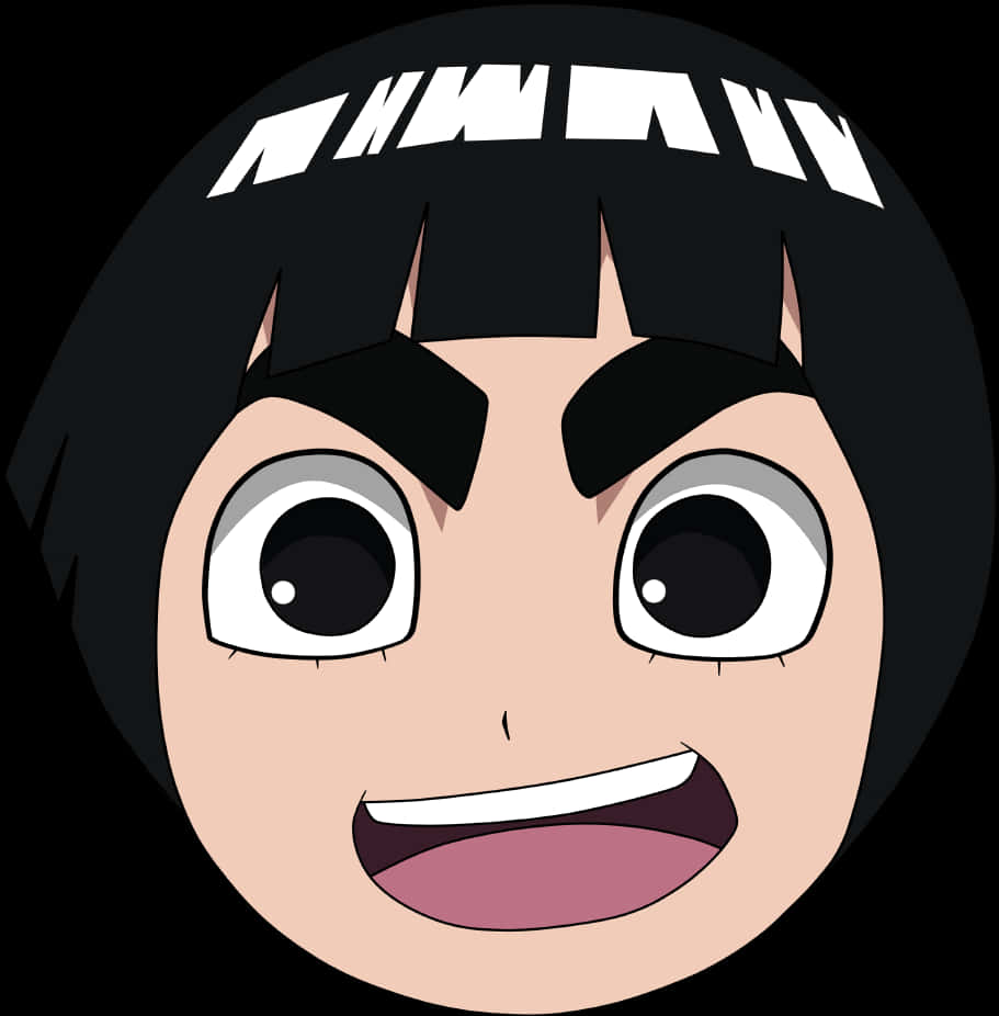 Rock Lee Anime Portrait PNG with transparent background