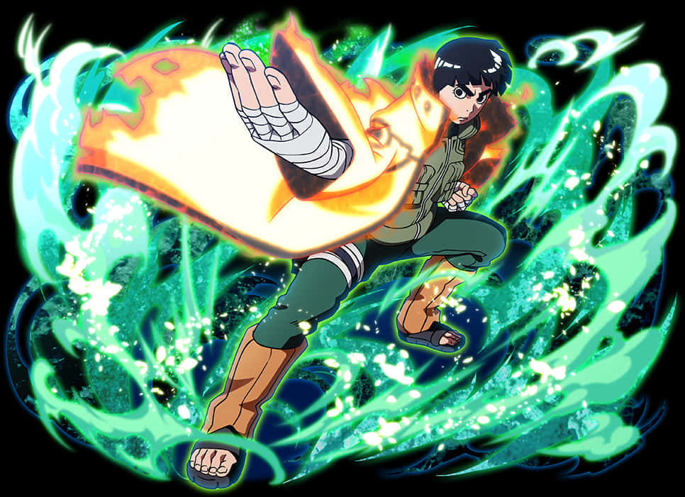 Rock Lee Dynamic Entry PNG with transparent background