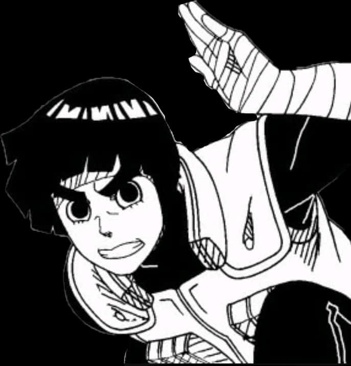 Rock Lee Readyfor Action PNG with transparent background