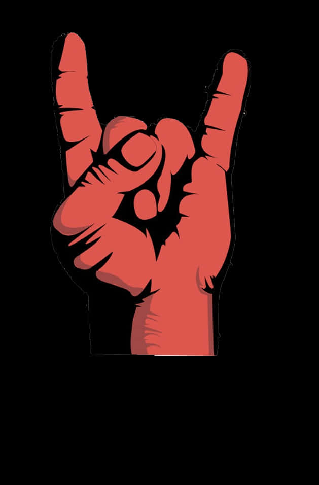 Rock On Hand Gesture Illustration PNG with transparent background