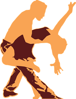 Rockand Roll Dance Silhouette PNG with transparent background