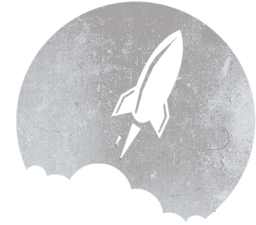 Rocket Launch Against Moon Graphic