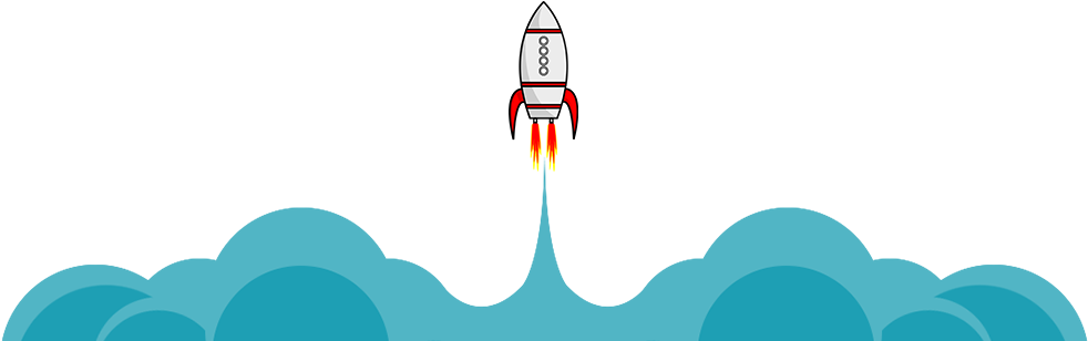 Rocket Launch Cartoon Illustration