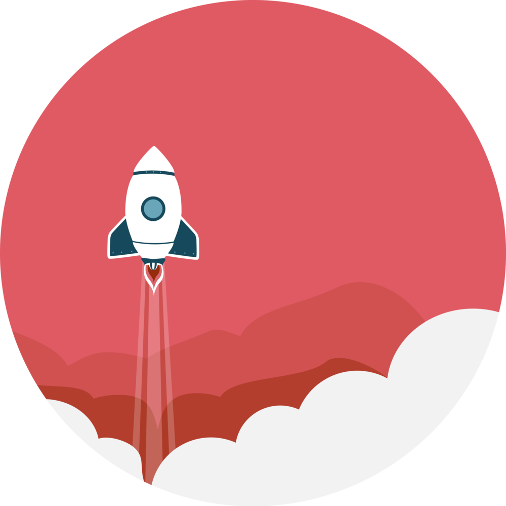 Rocket Launch Vector Illustration